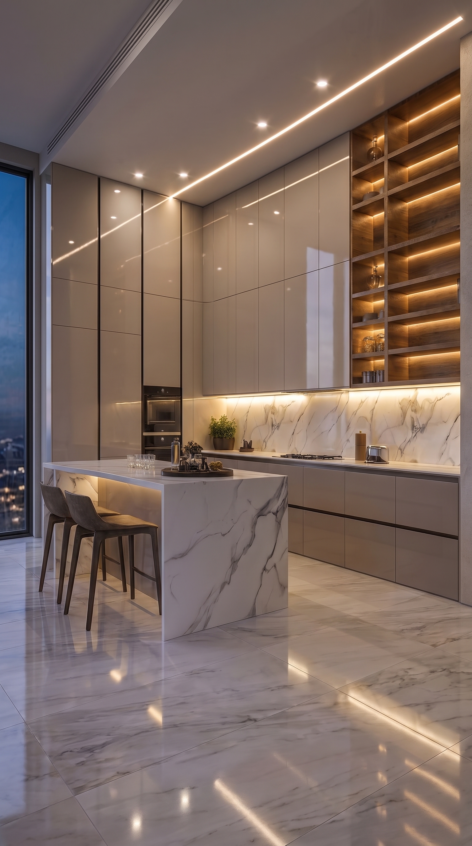 Aplicação de mármore em ambiente elegante